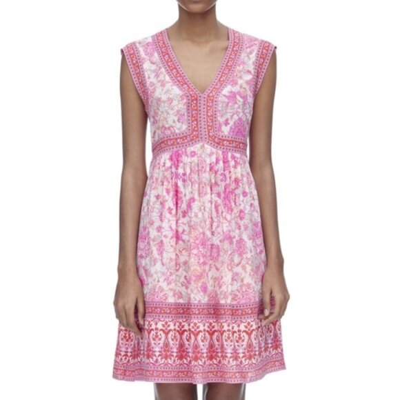 Rebecca Taylor Dresses & Skirts - Rebecca Taylor Pink Dreamweaver V-Neck Silk Dress Size 0
